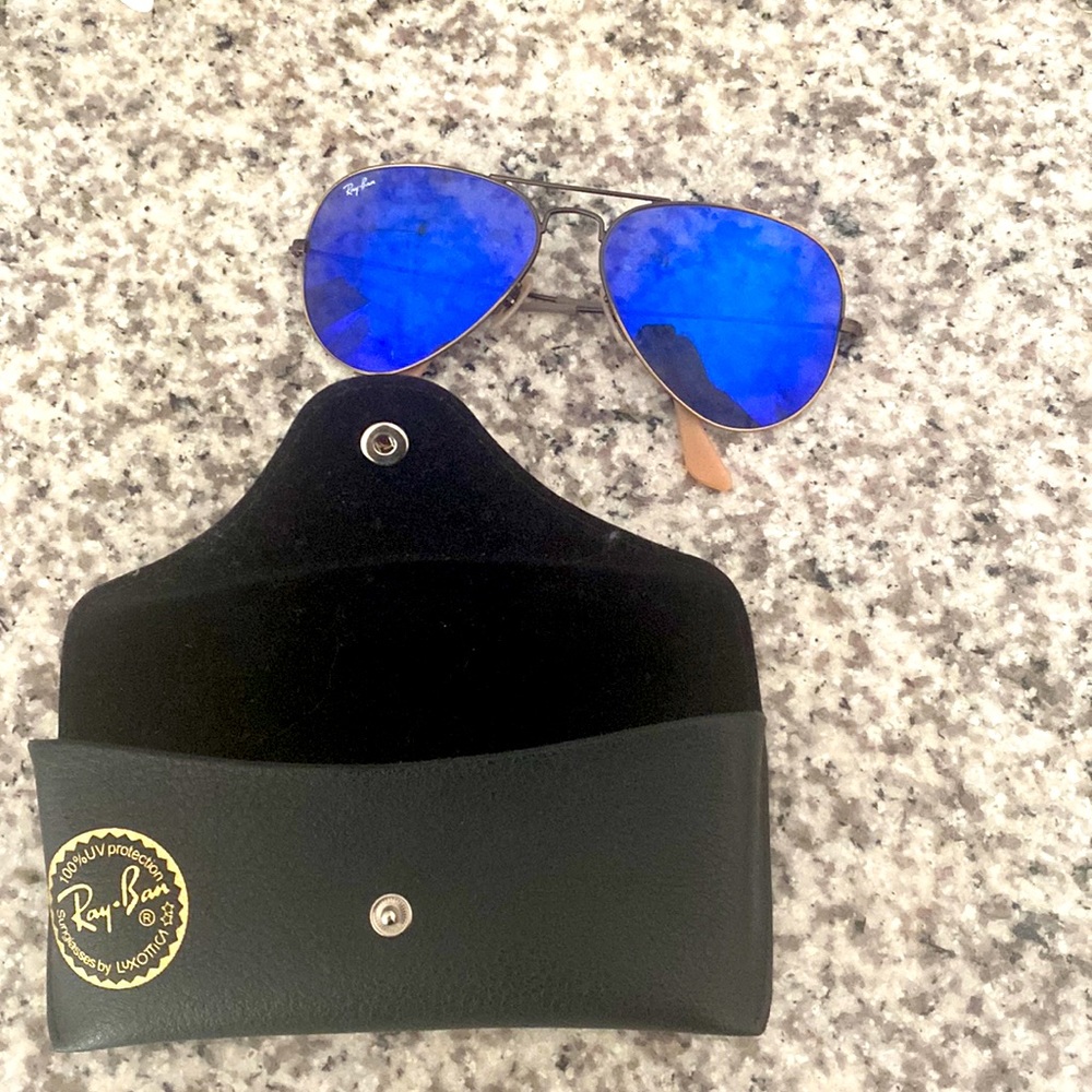 Authentic Purple flash Rayban aviators 58mm